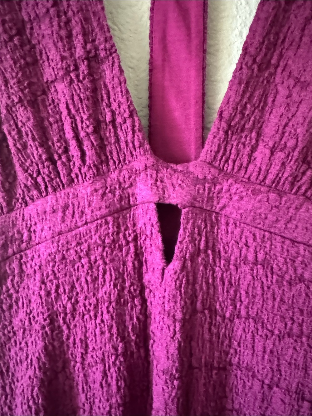 Free People Textured Deep V Mini Dress in Plum - Picture 6 of 6